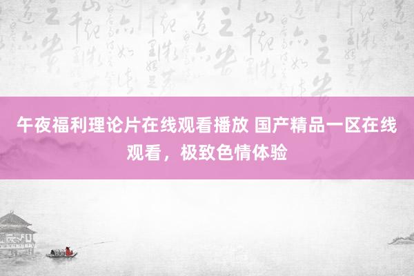 午夜福利理论片在线观看播放 国产精品一区在线观看，极致色情体验